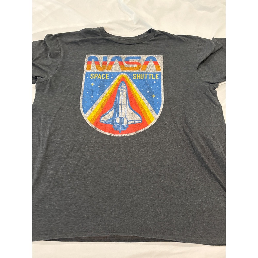 Fifth Sun NASA Space Shuttle Graphic T-Shirt Mens Large Charcoal Gray Heather L
